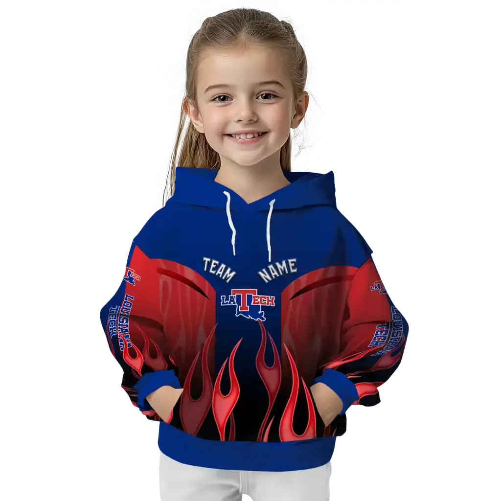 custom la tech flame design blue hoodie top rated custom la tech flame design blue hoodie top rated