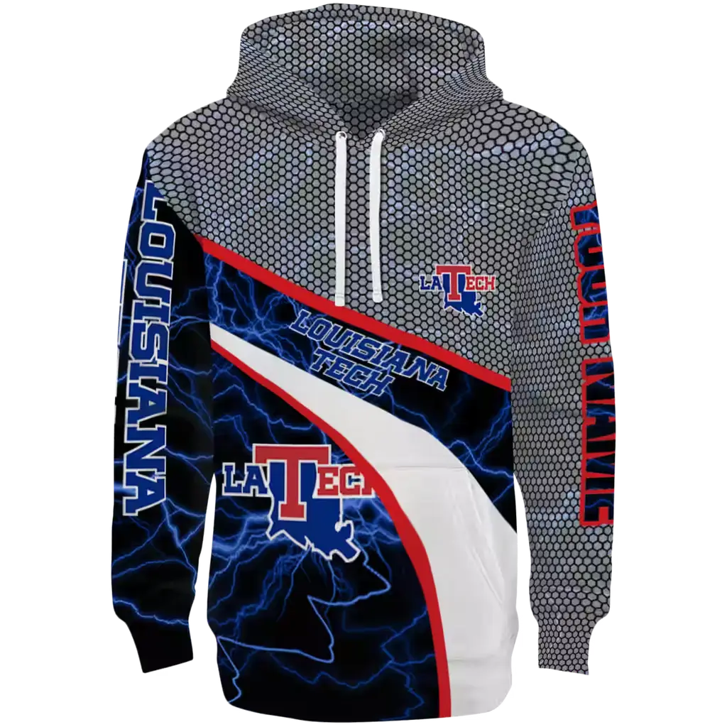custom la tech hexagonal mesh blue black gray hoodie best selling custom la tech hexagonal mesh blue black gray hoodie best selling