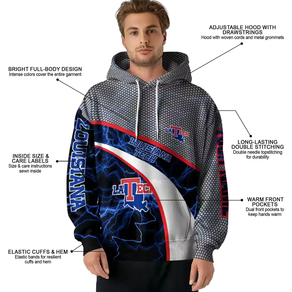 custom la tech hexagonal mesh blue black gray hoodie latest model custom la tech hexagonal mesh blue black gray hoodie latest model