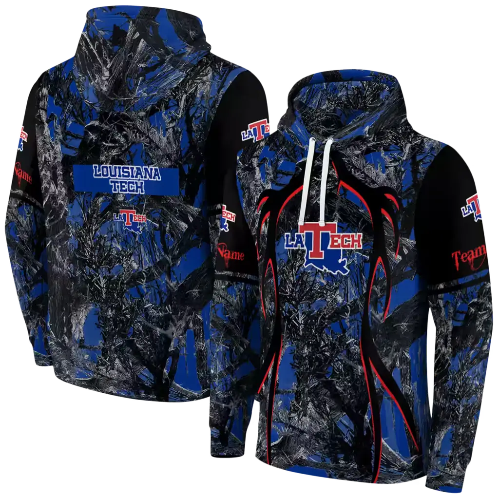 custom la tech hunting theme blue black hoodie fashion forward custom la tech hunting theme blue black hoodie fashion forward