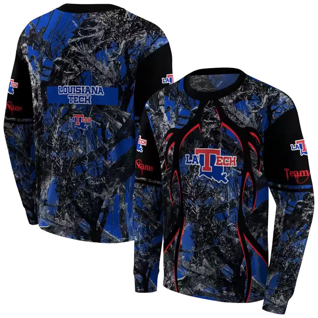 custom la tech hunting theme blue black hoodie premium grade custom la tech hunting theme blue black hoodie premium grade