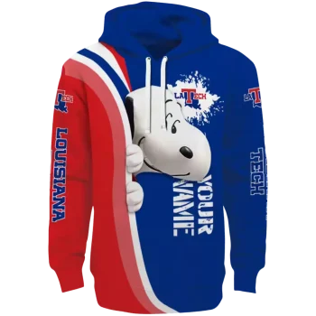 custom la tech peeking snoopy blue hoodie best selling