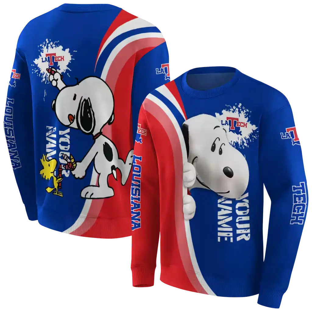 custom la tech peeking snoopy blue hoodie premium grade custom la tech peeking snoopy blue hoodie premium grade