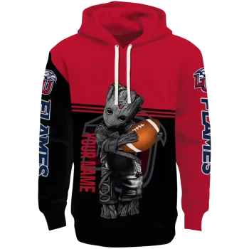 custom liberty flames baby groot red black hoodie best selling