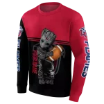 custom liberty flames baby groot red black hoodie best selling