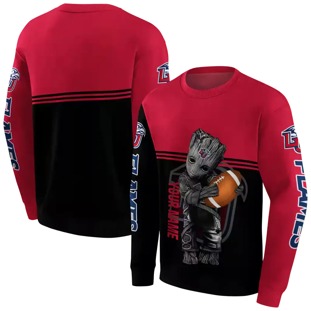 custom liberty flames baby groot red black hoodie premium grade custom liberty flames baby groot red black hoodie premium grade