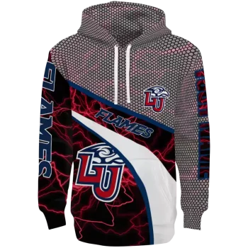 custom liberty flames hexagonal mesh red black gray hoodie best selling