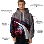 custom liberty flames hexagonal mesh red black gray hoodie best selling