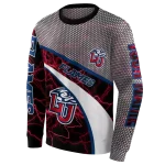 custom liberty flames hexagonal mesh red black gray hoodie best selling