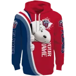 custom liberty flames peeking snoopy red hoodie best selling