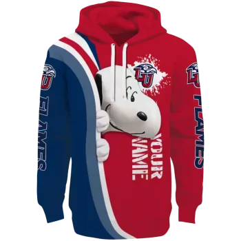 custom liberty flames peeking snoopy red hoodie best selling