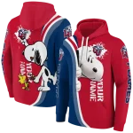 custom liberty flames peeking snoopy red hoodie best selling