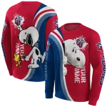 custom liberty flames peeking snoopy red hoodie best selling