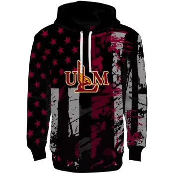 custom louisiana monroe warhawks distressed flag red black hoodie best selling