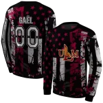 custom louisiana monroe warhawks distressed flag red black hoodie best selling