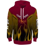 custom louisiana monroe warhawks flame design red hoodie best selling