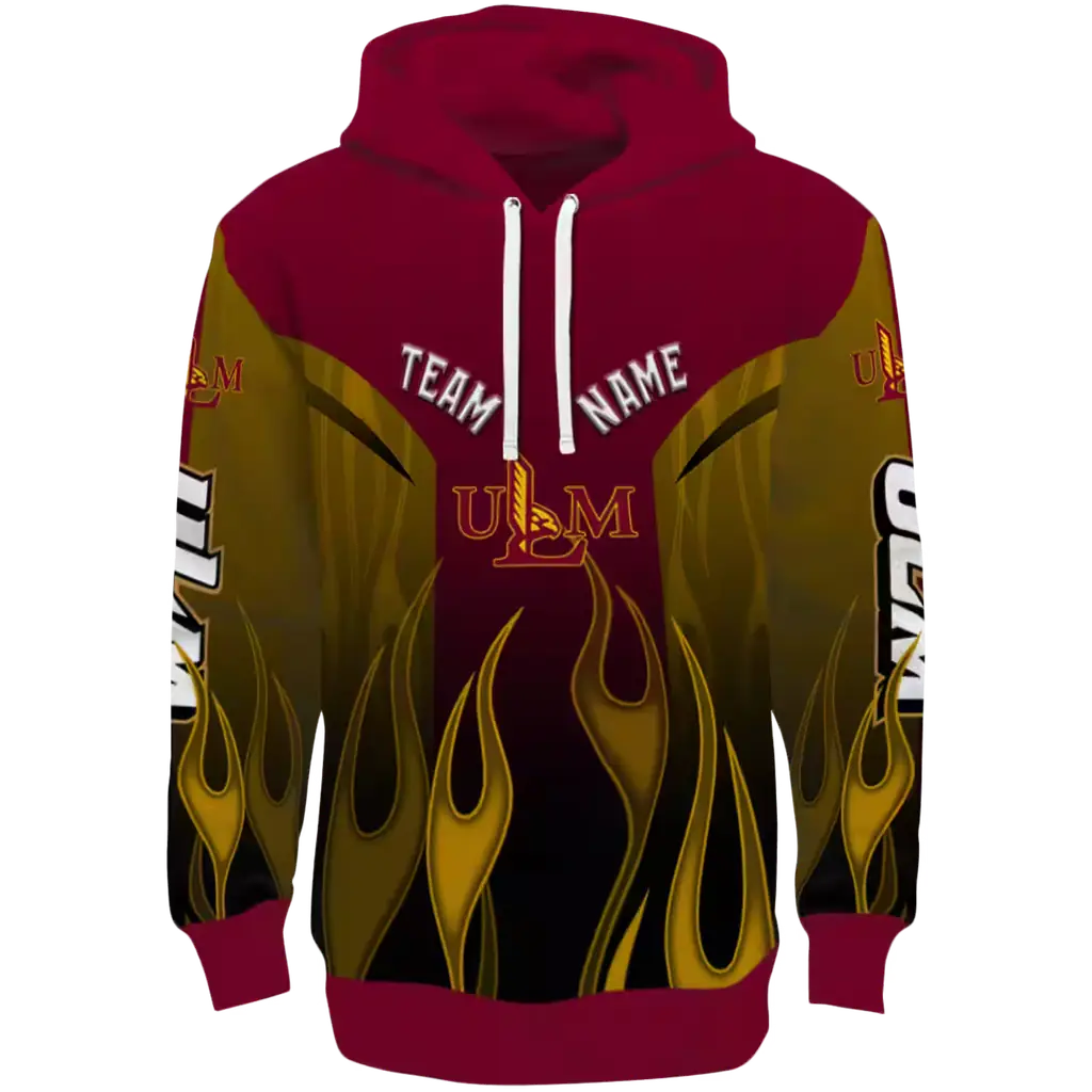 custom louisiana monroe warhawks flame design red hoodie best selling custom louisiana monroe warhawks flame design red hoodie best selling
