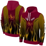 custom louisiana monroe warhawks flame design red hoodie best selling