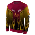 custom louisiana monroe warhawks flame design red hoodie best selling