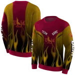 custom louisiana monroe warhawks flame design red hoodie best selling