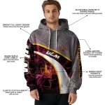 custom louisiana monroe warhawks hexagonal mesh red black gray hoodie best selling