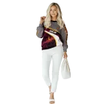 custom louisiana monroe warhawks hexagonal mesh red black gray hoodie best selling