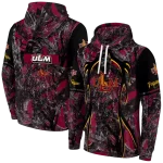 custom louisiana monroe warhawks hunting theme red black hoodie best selling