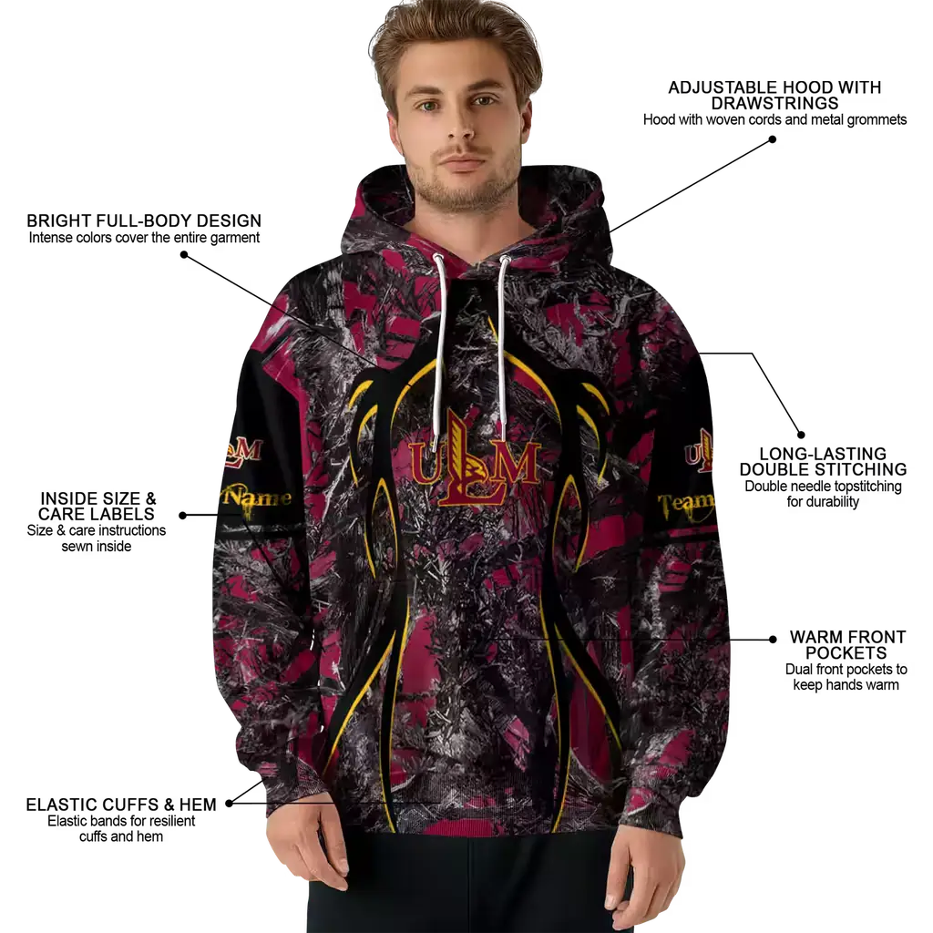 custom louisiana monroe warhawks hunting theme red black hoodie latest model custom louisiana monroe warhawks hunting theme red black hoodie latest model
