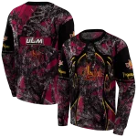custom louisiana monroe warhawks hunting theme red black hoodie best selling