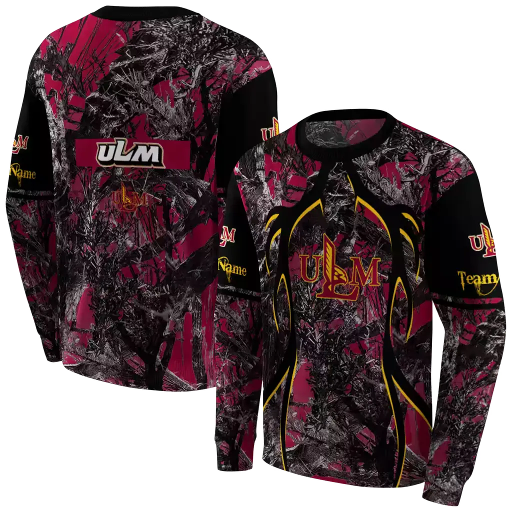 custom louisiana monroe warhawks hunting theme red black hoodie premium grade custom louisiana monroe warhawks hunting theme red black hoodie premium grade