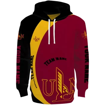 custom louisiana monroe warhawks minimalist design red black hoodie best selling