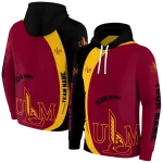 custom louisiana monroe warhawks minimalist design red black hoodie best selling