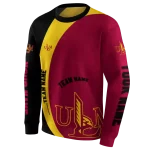 custom louisiana monroe warhawks minimalist design red black hoodie best selling