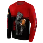 custom louisville cardinals baby groot red black hoodie best selling