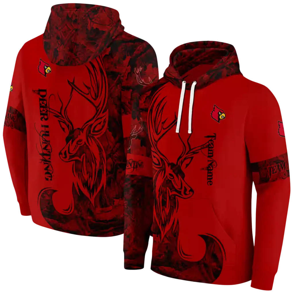 custom louisville cardinals deer silhouette red hoodie fashion forward custom louisville cardinals deer silhouette red hoodie fashion forward