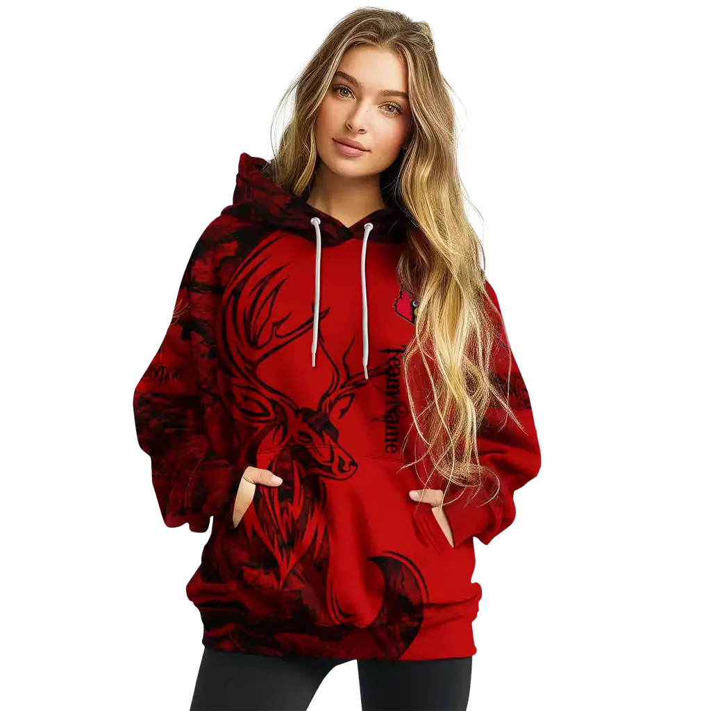 custom louisville cardinals deer silhouette red hoodie high quality custom louisville cardinals deer silhouette red hoodie high quality