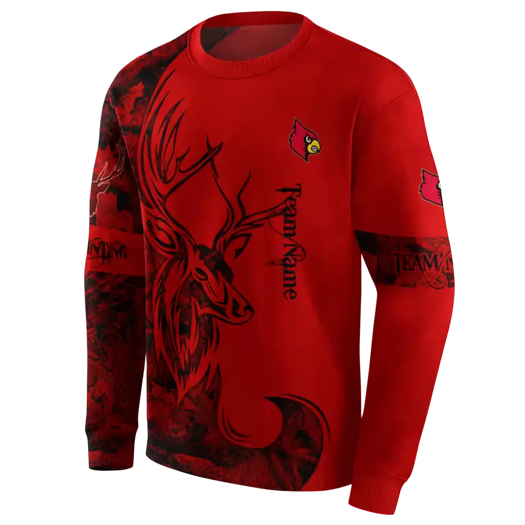 custom louisville cardinals deer silhouette red hoodie new arrival custom louisville cardinals deer silhouette red hoodie new arrival