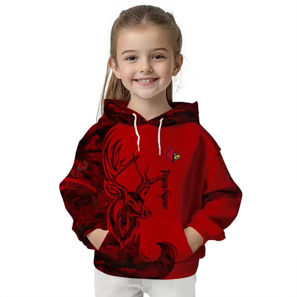 custom louisville cardinals deer silhouette red hoodie top rated custom louisville cardinals deer silhouette red hoodie top rated
