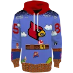 custom louisville cardinals mario blue black hoodie best selling