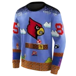 custom louisville cardinals mario blue black hoodie best selling