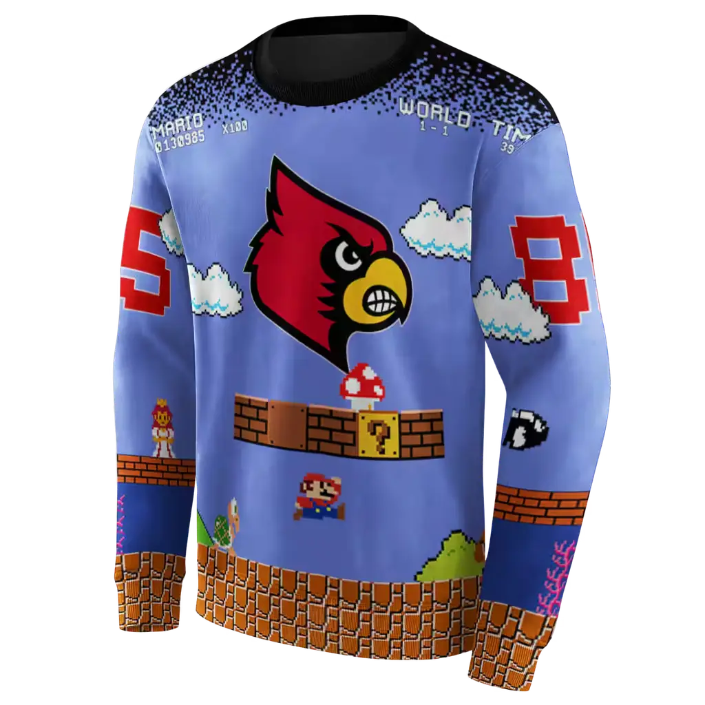 custom louisville cardinals mario blue black hoodie new arrival custom louisville cardinals mario blue black hoodie new arrival