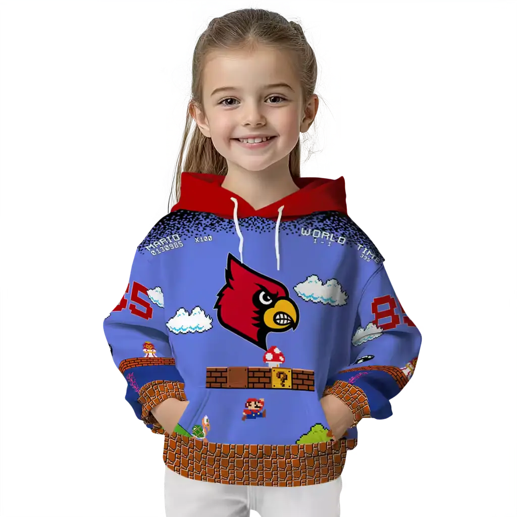 custom louisville cardinals mario blue black hoodie top rated custom louisville cardinals mario blue black hoodie top rated