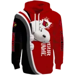 custom louisville cardinals peeking snoopy red hoodie best selling