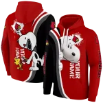 custom louisville cardinals peeking snoopy red hoodie best selling