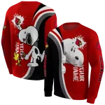 custom louisville cardinals peeking snoopy red hoodie best selling