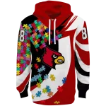 custom louisville cardinals puzzle pieces red hoodie best selling