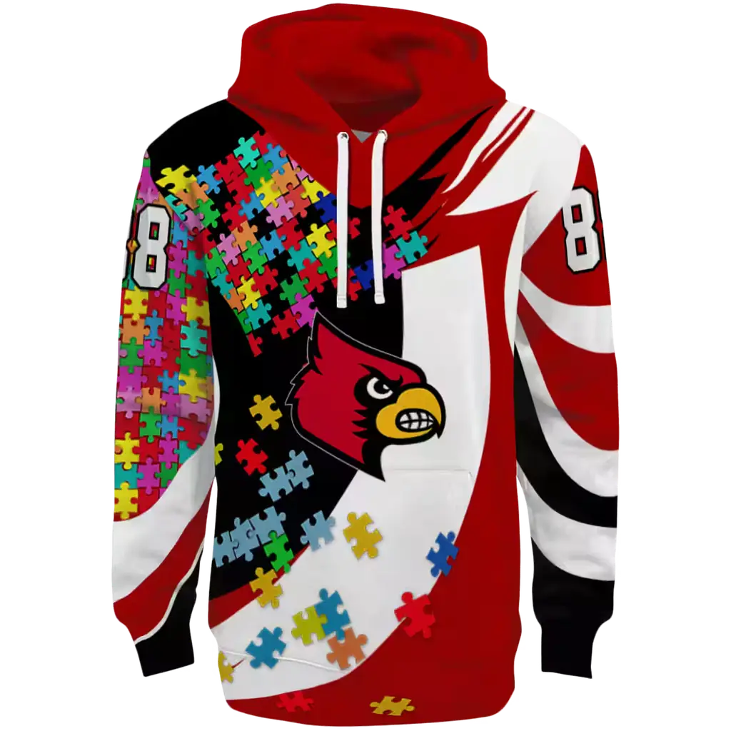 custom louisville cardinals puzzle pieces red hoodie best selling custom louisville cardinals puzzle pieces red hoodie best selling
