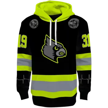custom louisville cardinals safety motif black neon green hoodie best selling