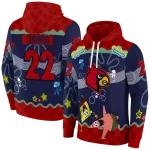 custom louisville cardinals spongebob patrick star red navy hoodie best selling