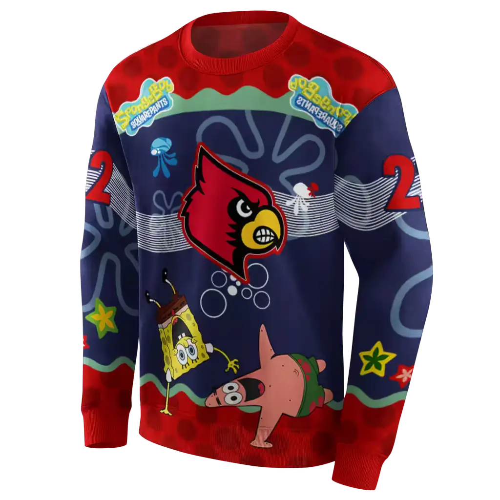 custom louisville cardinals spongebob patrick star red navy hoodie new arrival custom louisville cardinals spongebob patrick star red navy hoodie new arrival